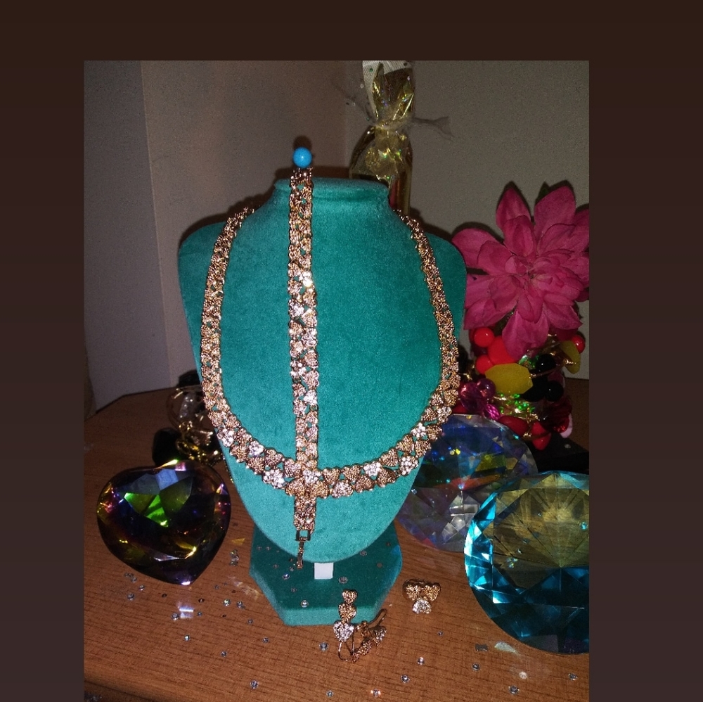 OLE SCHOOL 12kt gold heart necklace set